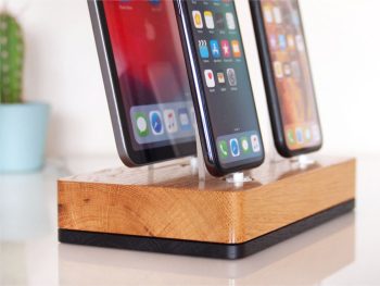 3 in 1 wooden docking station for iPhone, iPad devices / Android devices